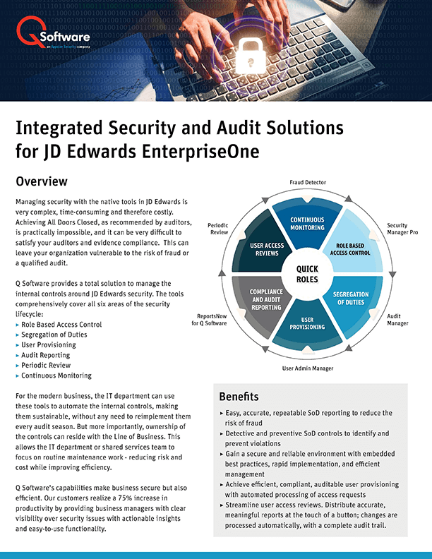 Integrated Security and Audit Solutions for JD Edwards EnterpriseOne